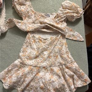 En Saison Cream and Orange Floral Dress